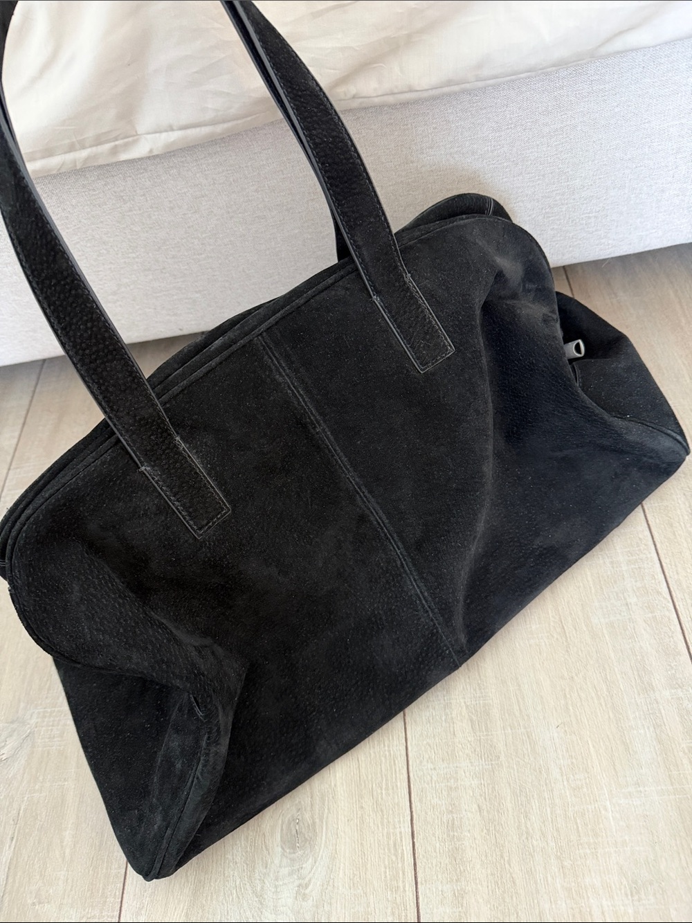 Zara Black Suede Duffel Bag - Picture 8 of 9